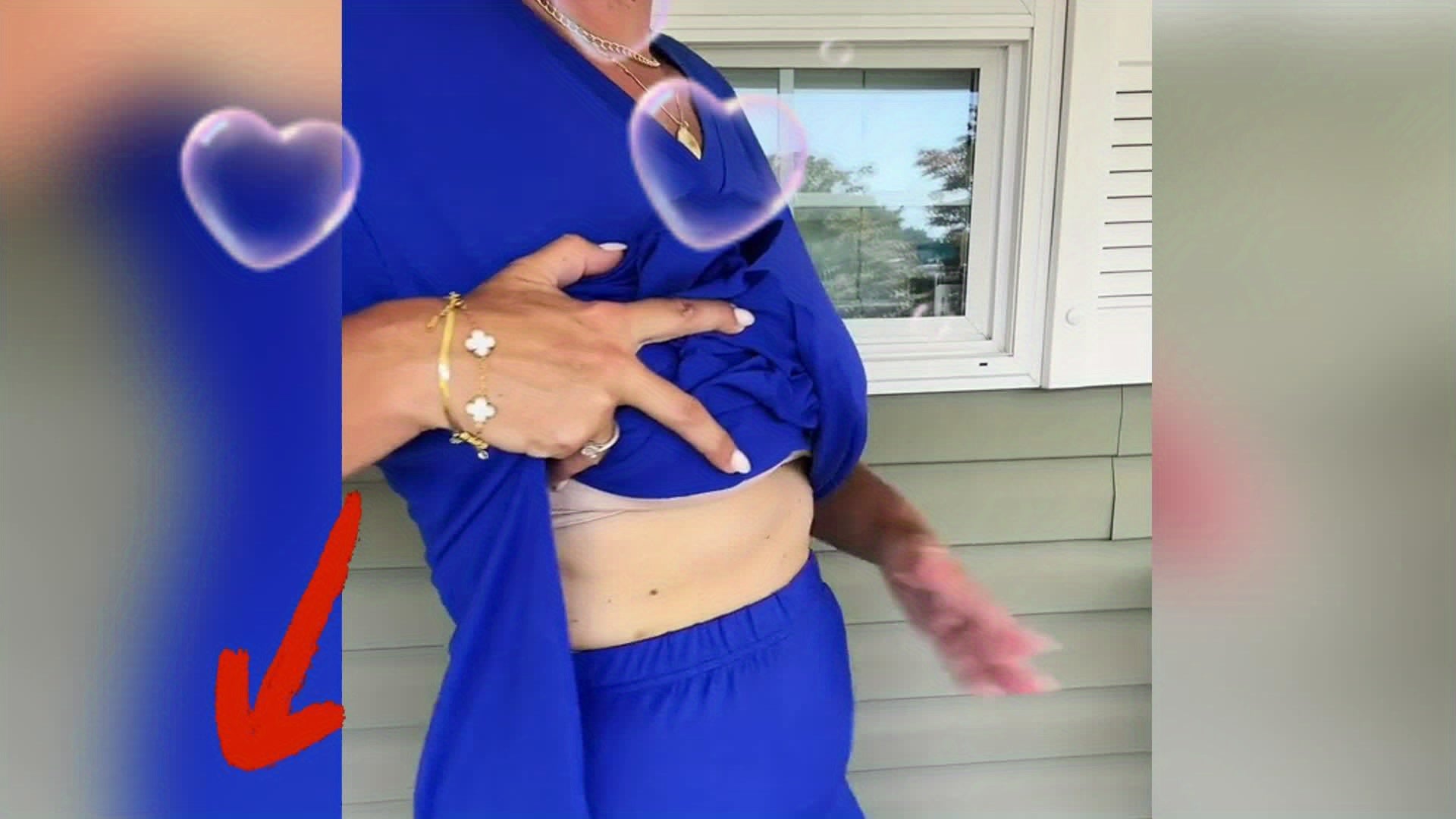 Women's V-Neck Short Sleeve Top & Shorts Set – Stretch Solid Color Activewear for Yoga Gym Jogging Casual Wear Black Brown Burgundy Green Blue Pink S-XXL