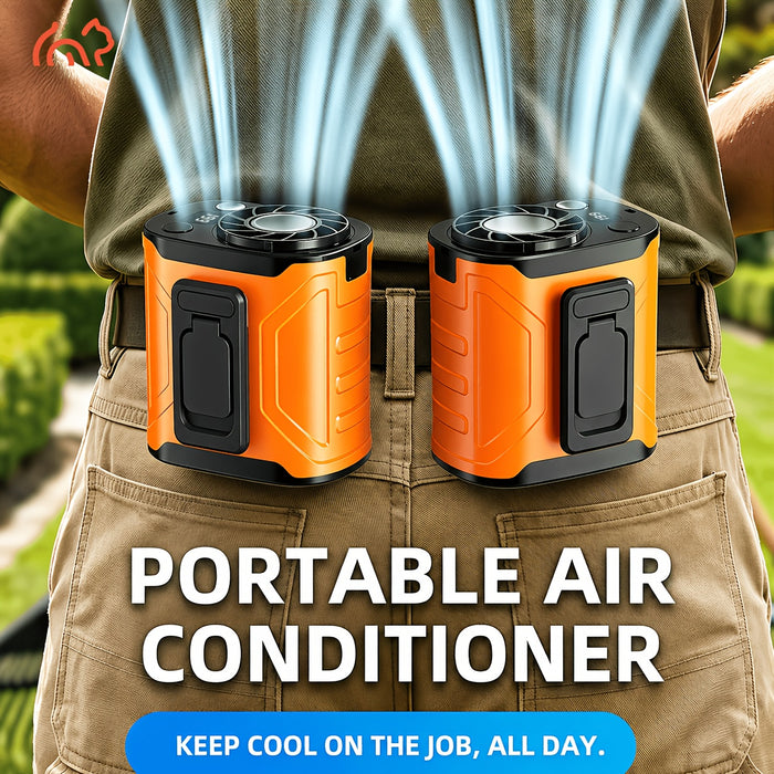 Portable Neck Fan Waist Fan 18000RPM Brushless Motor 199 Speed Settings 5000mAh Battery LED Power Display Outdoor Camping Fishing Hiking Work
