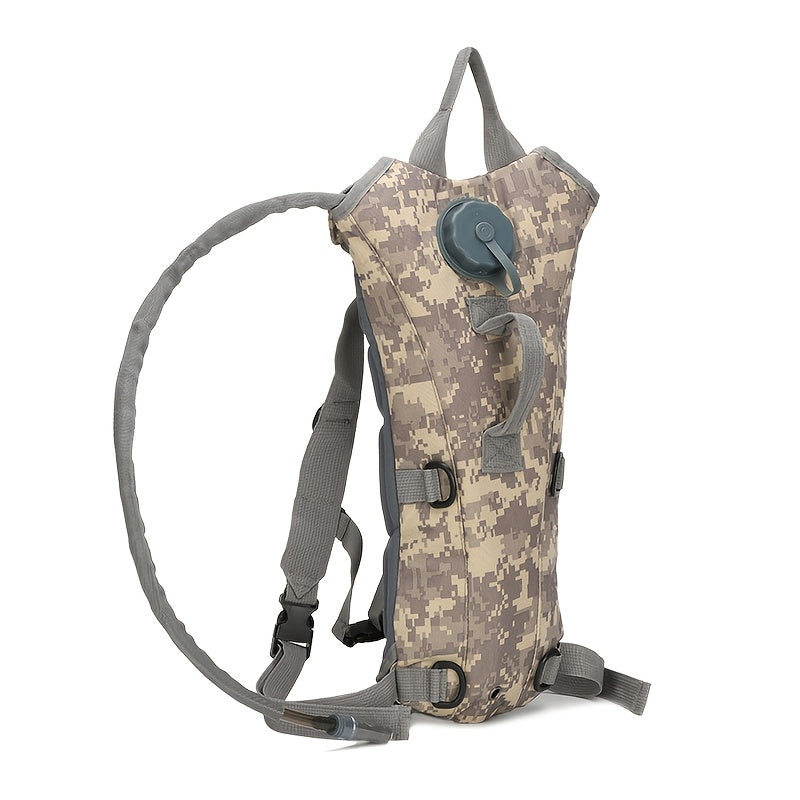 Hydration Backpack with Water Bladder Bag – 3L Hiking Hydration Pack for Men & Women, Nylon Camping Backpack with Water Bag for Trail Running Cycling Outdoor, Camo Gray Khaki Green