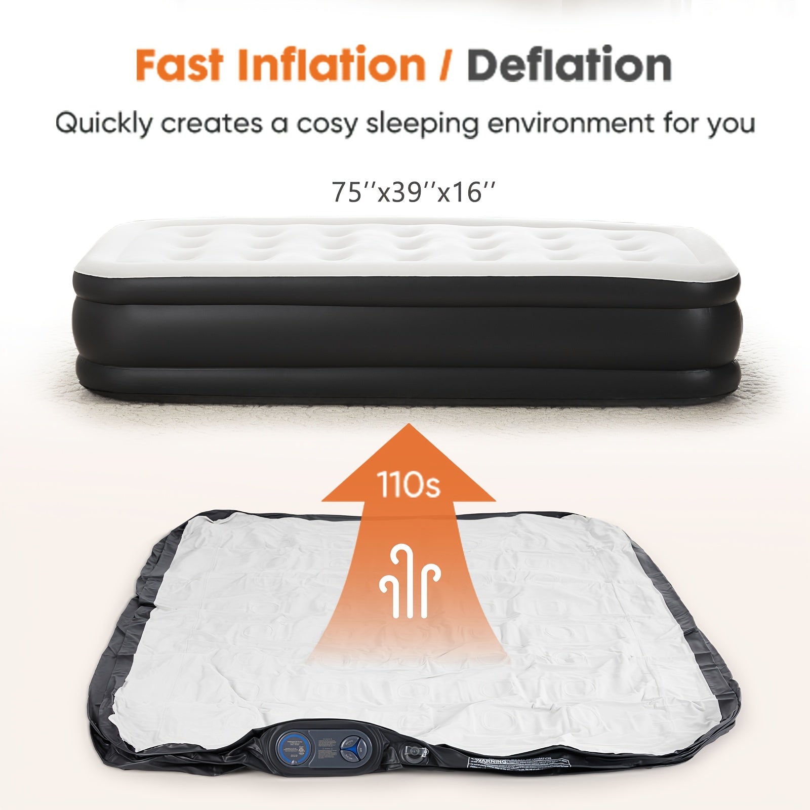 Air Mattress with Built-In Pump 660 Lbs – Inflatable Airbed 16/18/21 Inch Thick, Non-Slip Double Height, Twin & Queen for Camping, Home Guest Bed & Travel