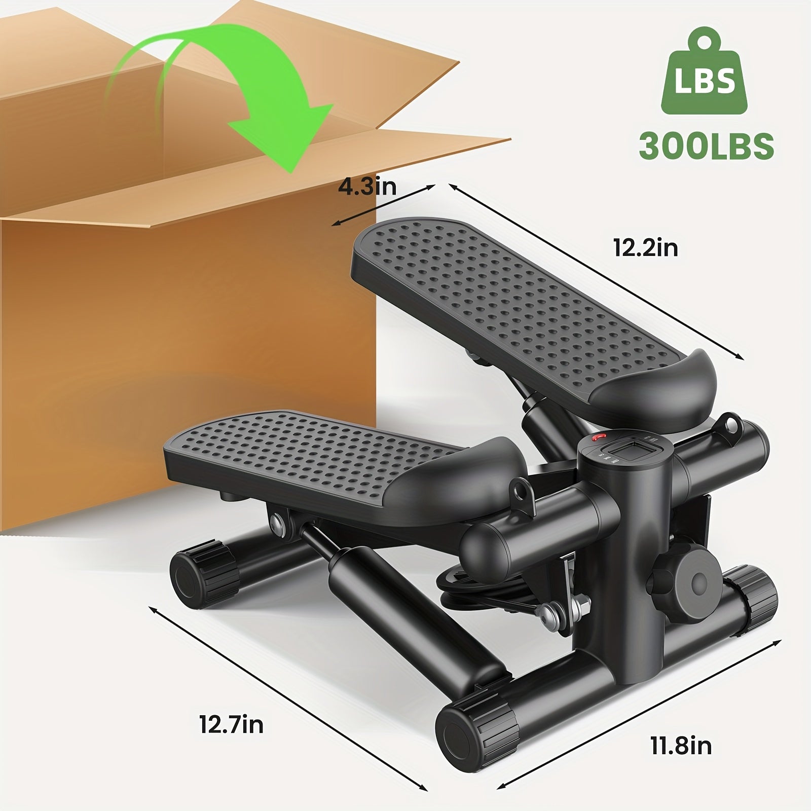 Stair Stepper Machine Mini Portable with Resistance Bands Twist Motion Full Body Workout 300LBS Compact Home Gym Cardio for Men Women