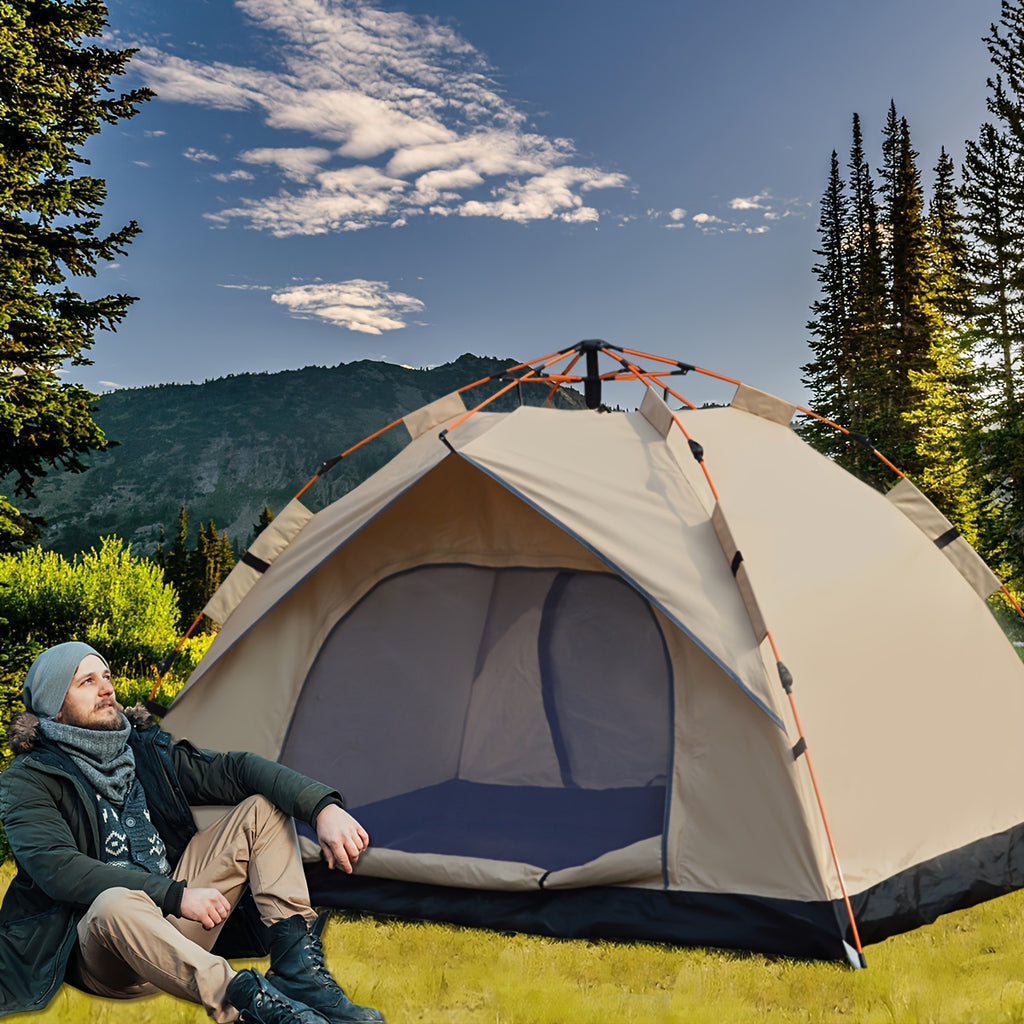 Pop Up Camping Tent Instant Setup 1-3 & 3-4 Person All Season Windproof Lightweight Tent Dual Doors Mesh Windows Hiking Backpacking Outdoor Gear