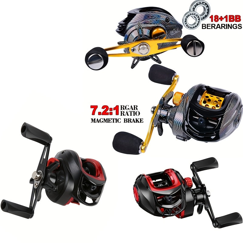 Ambidextrous Baitcasting Fishing Reel Left Right Hand – Aluminum Alloy High-Performance Bearings for Freshwater Saltwater Bass Fishing Men Women