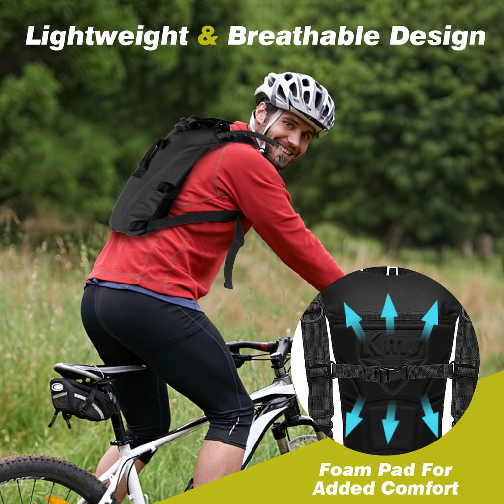 Hydration Backpack with Water Bladder Bag – 3L Hiking Hydration Pack for Men & Women, Nylon Camping Backpack with Water Bag for Trail Running Cycling Outdoor, Camo Gray Khaki Green