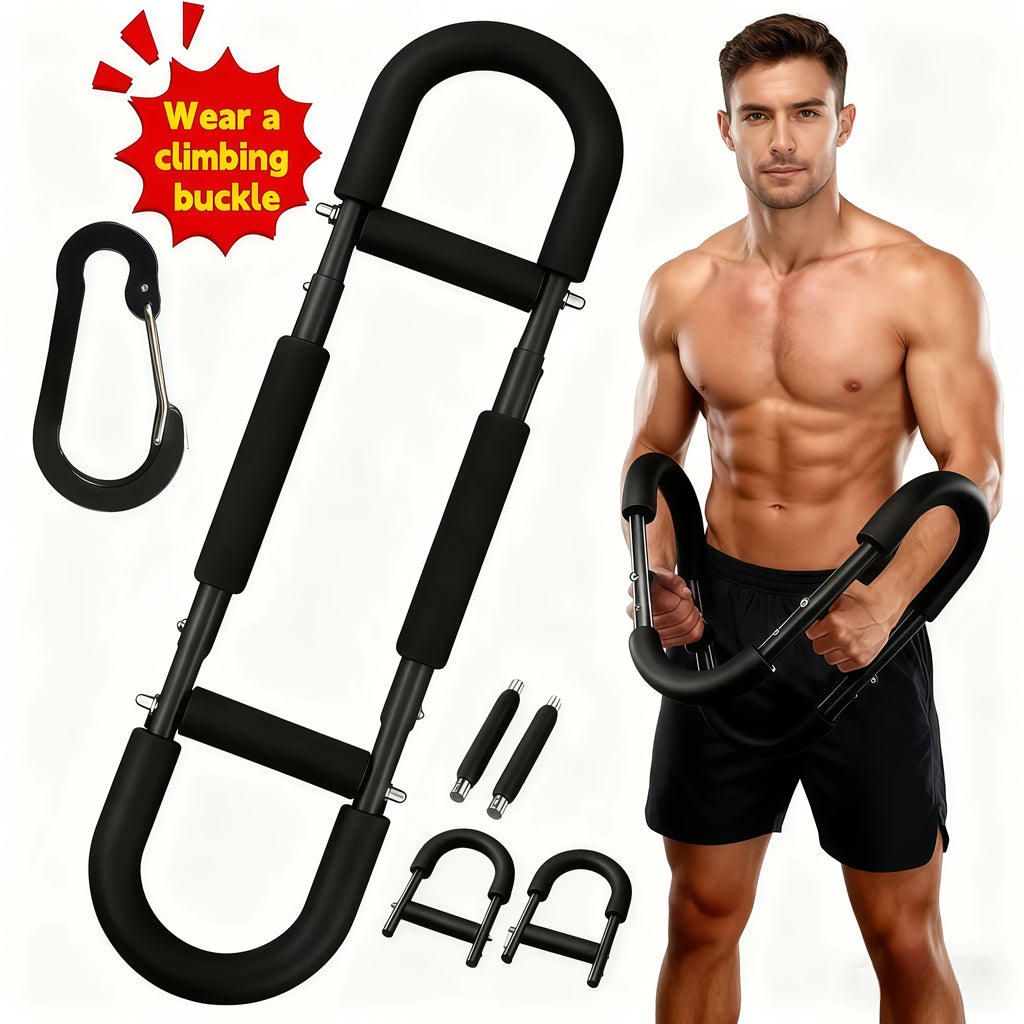 Arm Strength Trainer 3-Bar 3-Level Adjustable – Portable Detachable Forearm Chest Workout Device for Home Gym, Strength Training Muscle Building