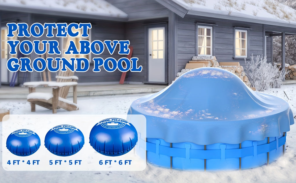 Pool Pillow for Above Ground Pool Winter Cover Air Pillow 0.5mm Thick PVC Cold-Resistant Ice Equalizer with 49.2ft Rope – Winterizing Closing Kit 5FT 6FT 7FT 8FT for Above Ground Pools