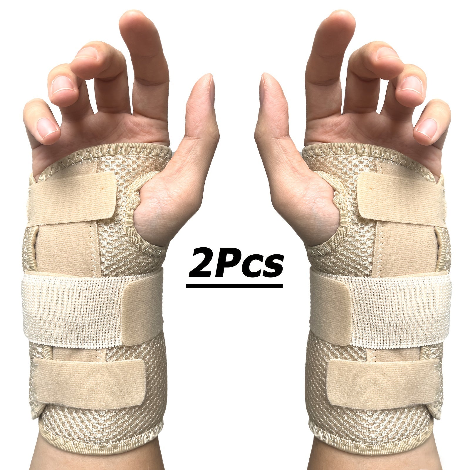 Wrist Brace 1 Pair Dual Plate Triple Fixation Adjustable Breathable Support Wrap – Sports Fitness Carpal Tunnel Pain Relief for Men & Women