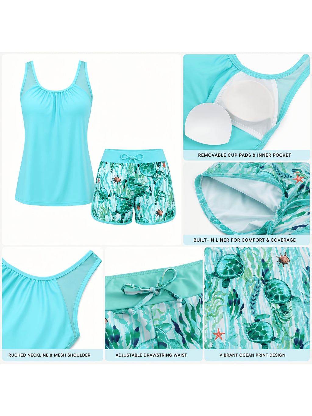 Women's Two-Piece Swimsuit & Beach Set - Stylish Bikini Cover Up for Summer Beach Vacation Holiday Pool Party S-XXL
