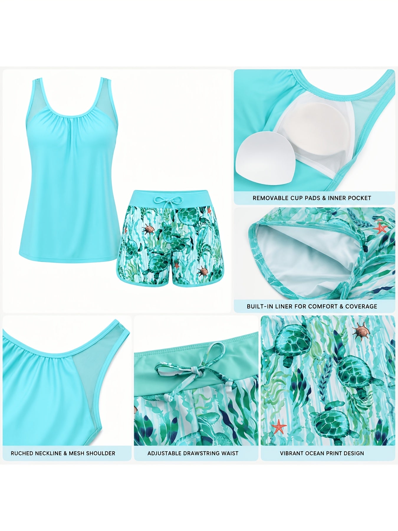 Women's Two-Piece Swimsuit & Beach Set - Stylish Bikini Cover Up for Summer Beach Vacation Holiday Pool Party S-XXL