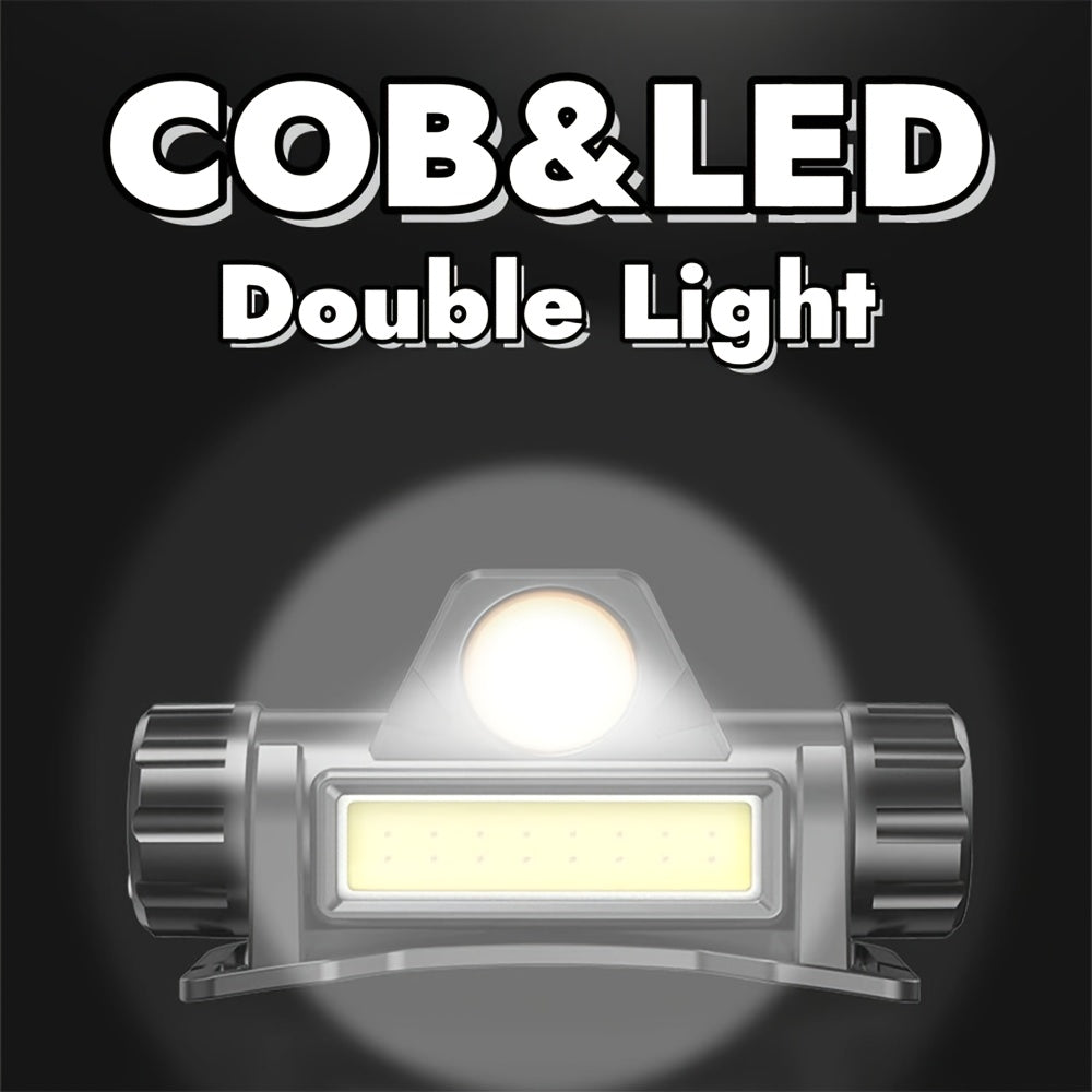 COB LED Headlamp 4-Pack Rechargeable USB 500mAh Magnetic Base Super Bright Long Range Hard Hat Clip Hands-Free for Camping Hiking Fishing Cycling Tactical