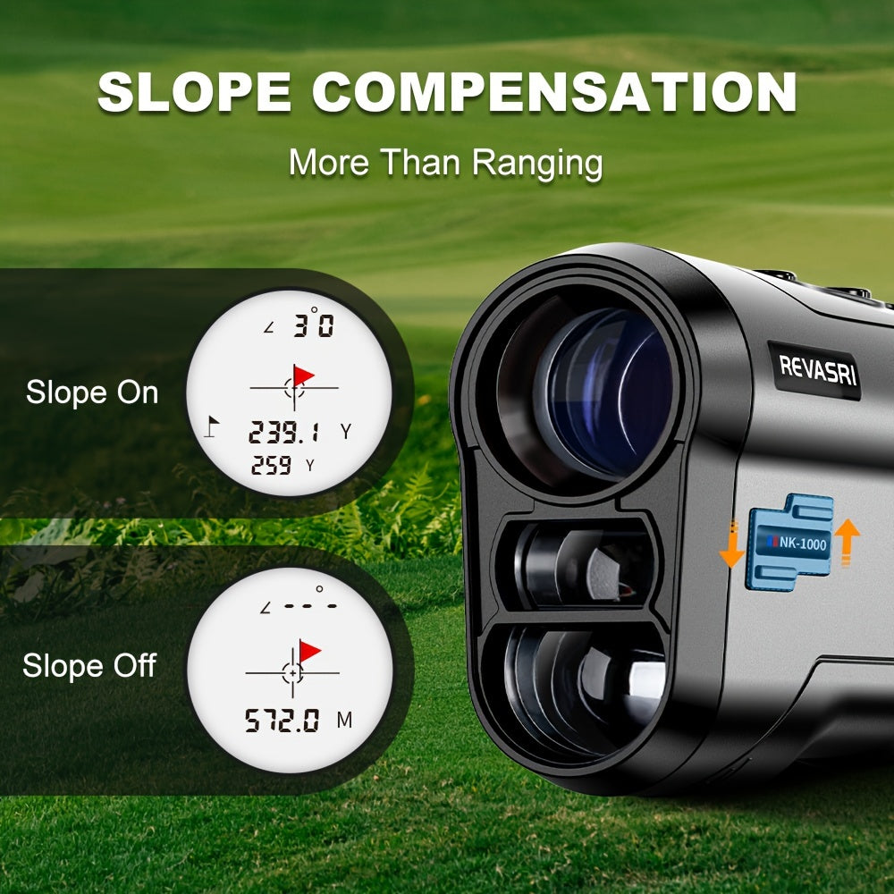 Golf Rangefinder with Slope Compensation 1000 Yard Laser Distance Meter Flagstick Lock Vibration 6x Magnification USB-C Rechargeable for Golf Tournament Practice Golfer Gift