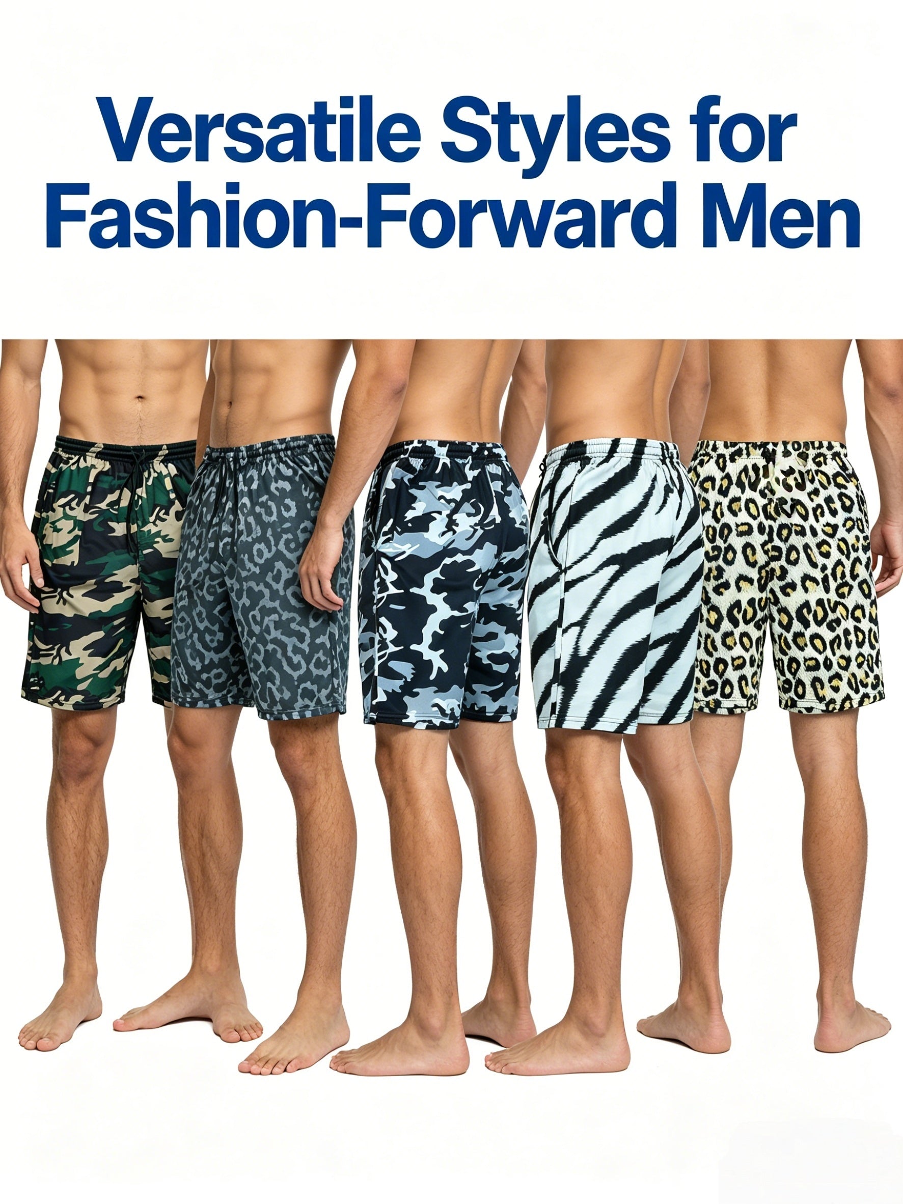 Men's Quick Dry Mesh Shorts 5 Pack Casual Athletic Drawstring Elastic Waistband Micro Stretch Workout Running Gym Shorts S-XXXL Multi Color