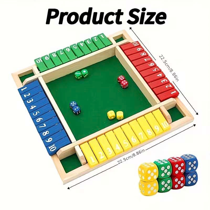 Classic Wooden Dice Strategy Board Game for 2-4 Players – Fun Adult Party Game for Social Nights, Family Game Night, Group Activities & Indoor Entertainment