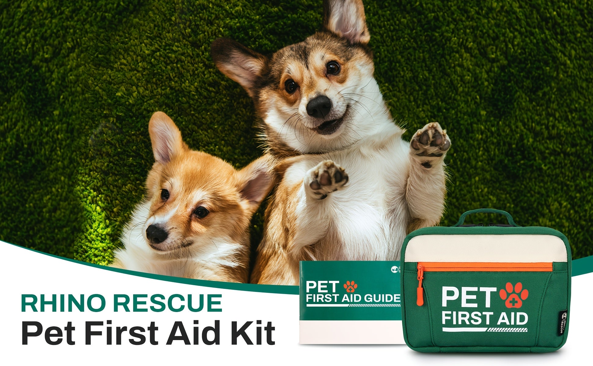 Pet First Aid Kit for Dogs and Cats Emergency Supplies Portable Nylon Bag with Bandages Gauze Scissors for Hiking Camping Travel FSA HSA Eligible
