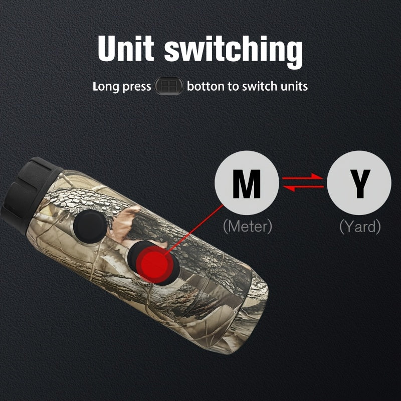 1200 Yard Laser Rangefinder 6X Camo Rechargeable – Golf & Hunting Range Finder with Flagpole Lock, Trajectory Compensation, Speed & Altitude Measurement