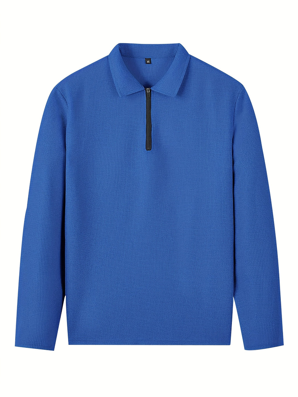 Men's Waffle Long Sleeve Set – 2-Piece Sports & Leisure Tracksuit with Pants, Breathable Polyester Knit, Regular Fit for Spring Autumn Daily Wear, M-XXXL