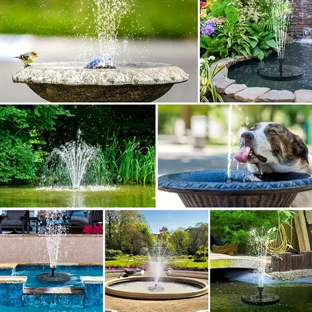 Solar Powered Fountain for Garden Pond & Bird Bath – Outdoor Water Feature with Durable Plastic Design for Pool, Courtyard, Rockery & Terrace Decor