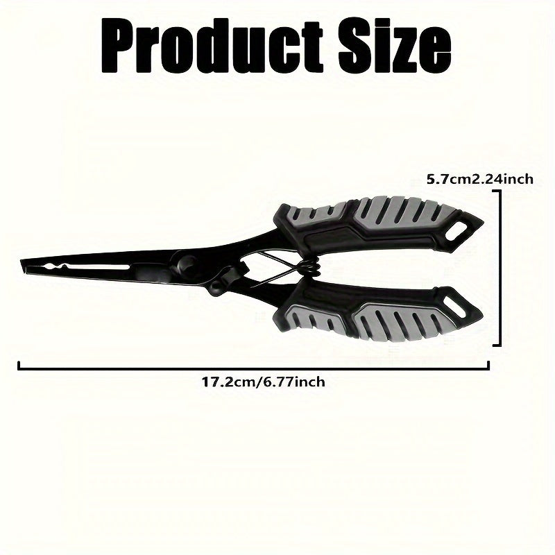 Fishing Pliers & Fish Gripper Combo Set – Stainless Steel Hook Remover, Line Cutter, Spring-Loaded TPR Handle, Saltwater & Freshwater Fishing Tools