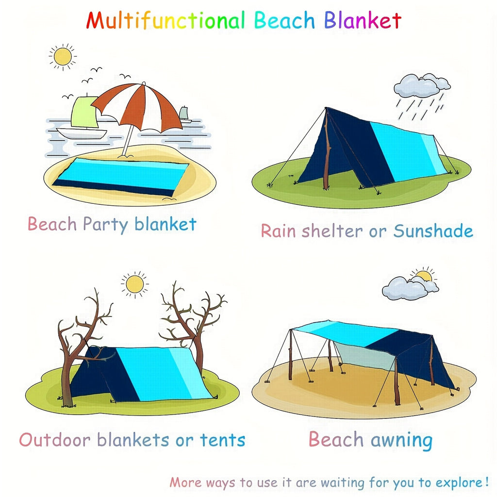 Sand-Free Beach Blanket Oversized – Quick-Dry Lightweight Sandproof Mat for Beach, Camping, Picnic & Travel | Fits 2–10 Adults | Multiple Styles & Sizes