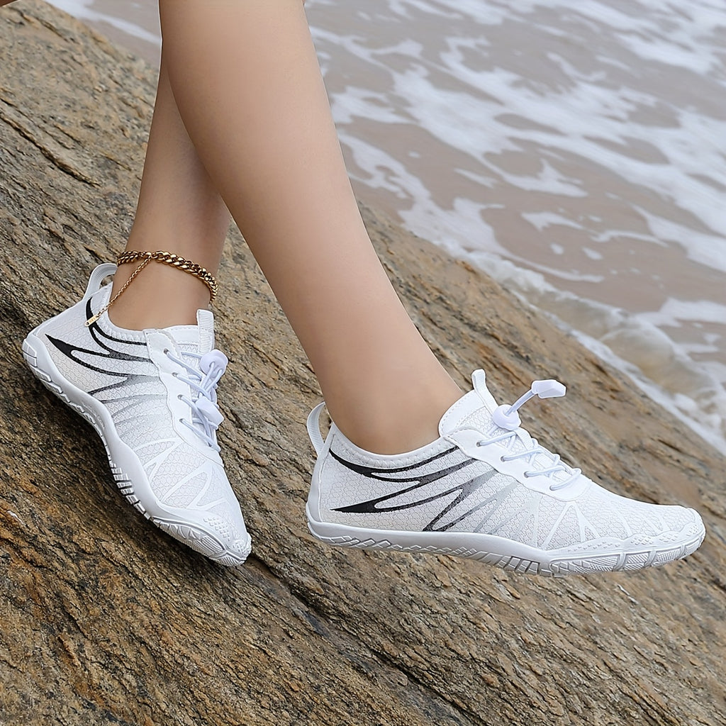 Women's Quick-Drying Water Shoes – Lightweight Slip-On Aqua Barefoot Beach Shoes for Pool, Surfing, Walking, Yoga & Swimming | Breathable Fabric, Rubber Sole (US 5-12.5)