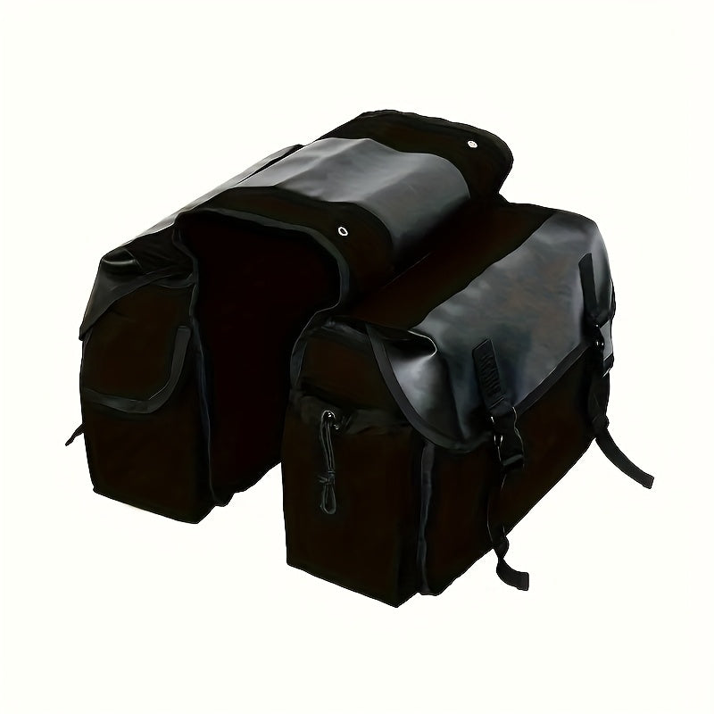 Bicycle Rear Seat Saddle Bag – Durable Double Pannier Bag for Mountain Bike & Road Bike, Back Frame Rack Bag for Cycling, Available in Black, Army Green & Khaki