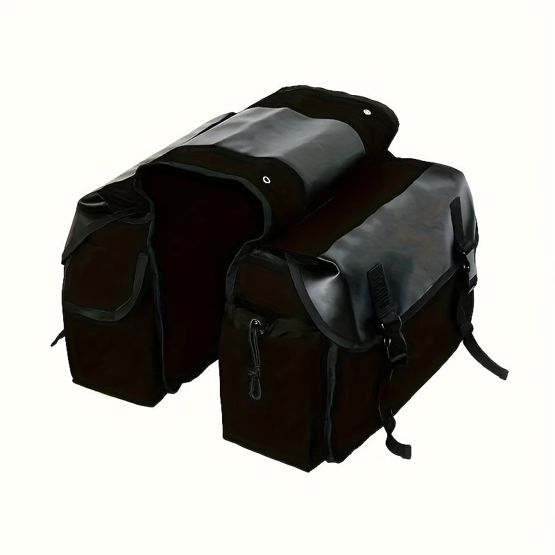 Bicycle Rear Seat Saddle Bag – Durable Double Pannier Bag for Mountain Bike & Road Bike, Back Frame Rack Bag for Cycling, Available in Black, Army Green & Khaki
