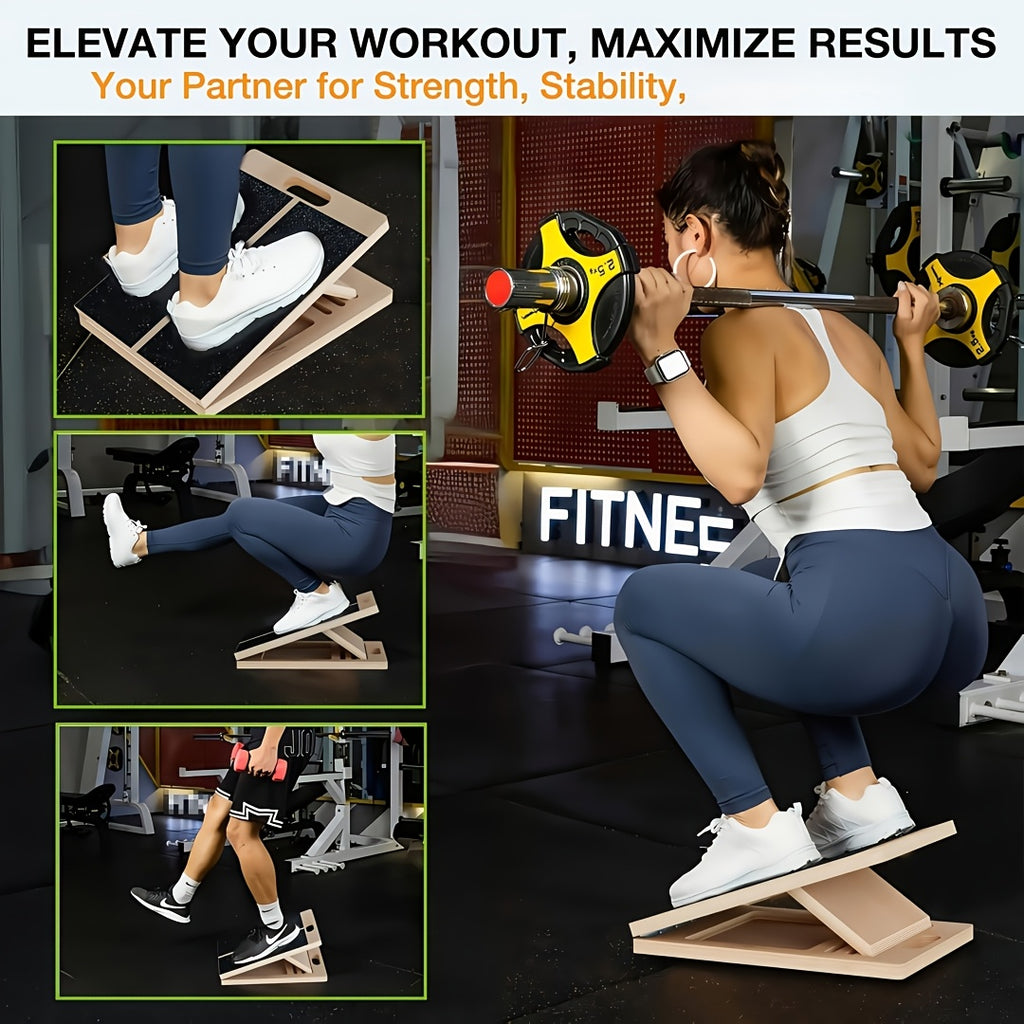 Adjustable Slant Board for Calf Stretching – Portable Wooden Incline Wedge with Non-Slip Surface for Squats, Ankle Mobility, Heel Stretch & Physical Therapy, All Fitness Levels