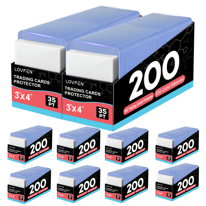 Card Top Loaders 3x4 + Penny Sleeves – Hard Plastic Trading Card Holders 100 200 500 1000 2000 Count for Baseball Football Basketball Pokémon Sports Cards