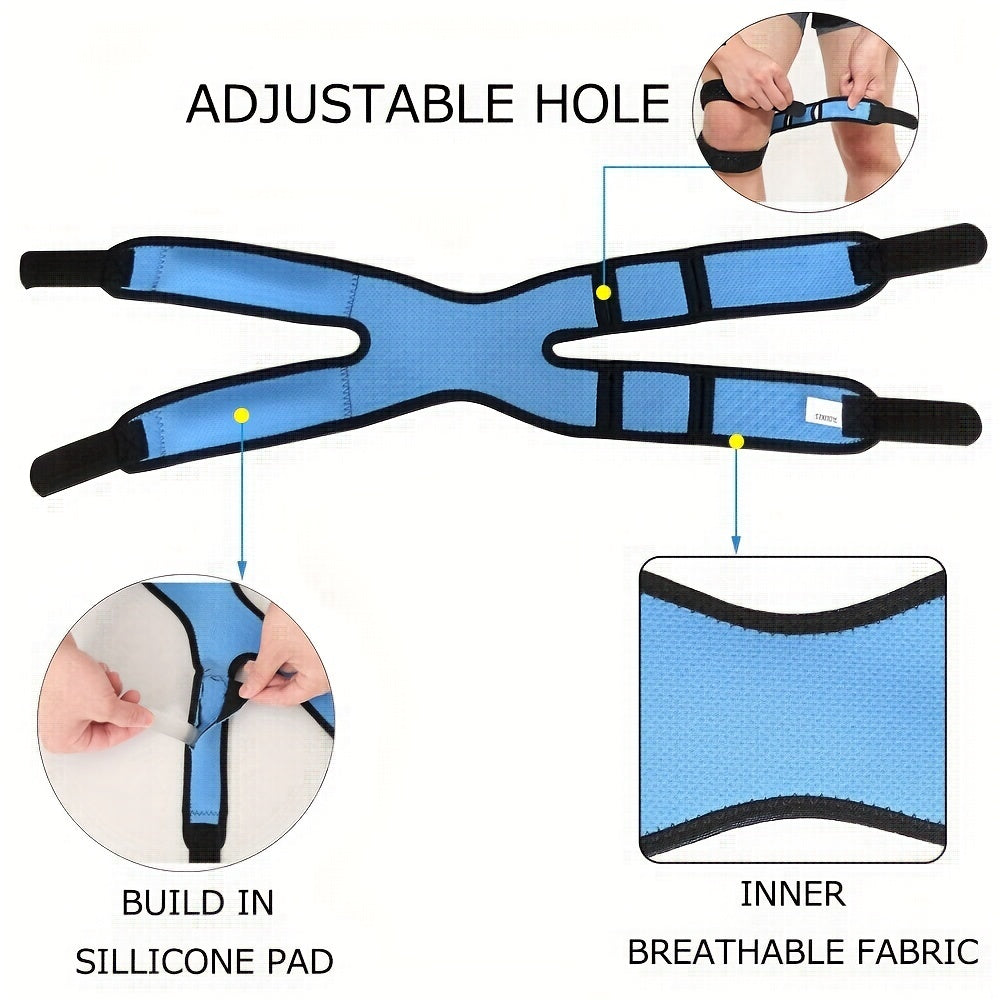 Adjustable Breathable Knee Support Brace – Soft Knit Compression Sleeve for Knee Pain Relief Sports Running Arthritis Gym Hiking Everyday Wear Men Women