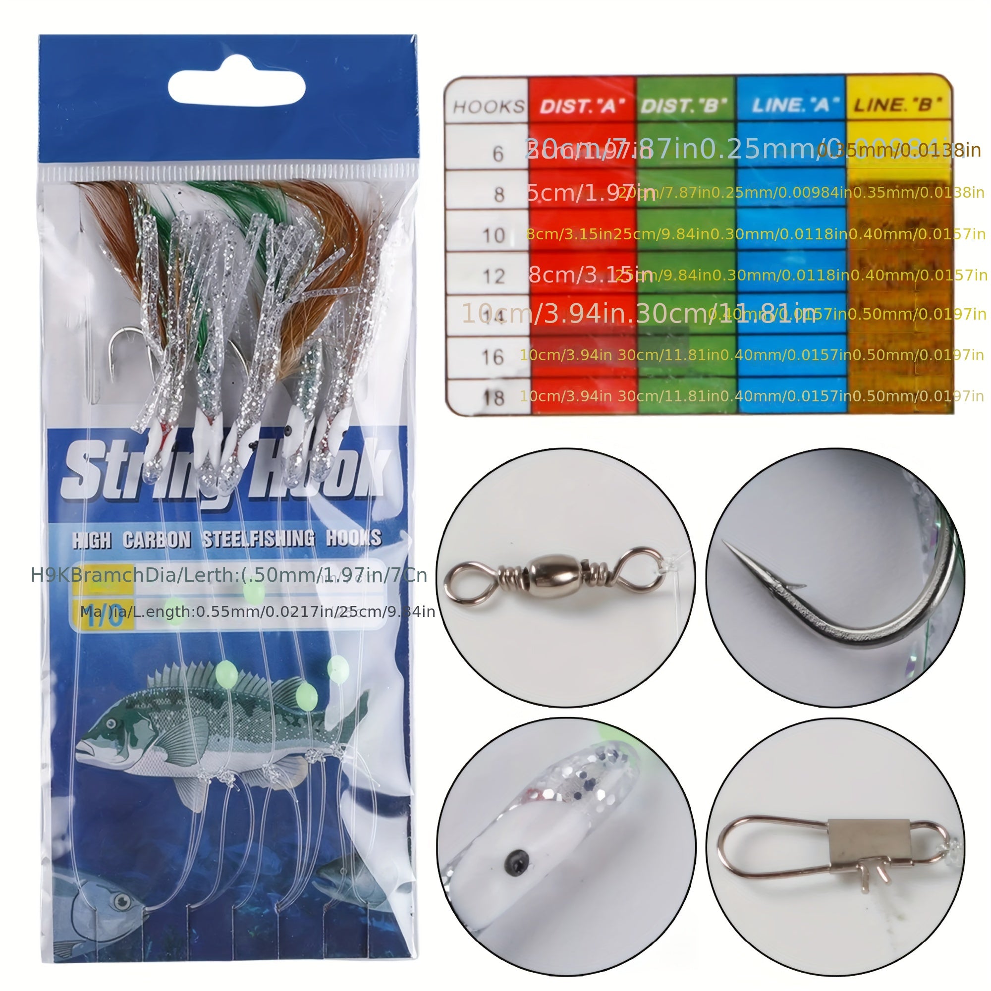 Fishing Rigs Set 22 Pack – Flasher Lure Bait Rigs with Glow Beads & High Carbon Hooks Complete Tackle Kit for Freshwater Saltwater Bass Trout Walleye Salmon Fishing