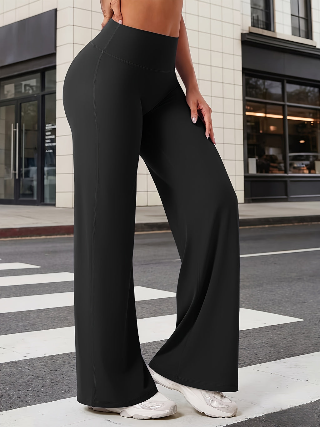 Women's Loose Straight Leg Yoga Pants – Breathable Soft Fabric Relaxed Fit Casual Lounge Trousers for Yoga, Workout, Home & Everyday Wear | S-XL | Chestnut, Cyan, Grey, Black