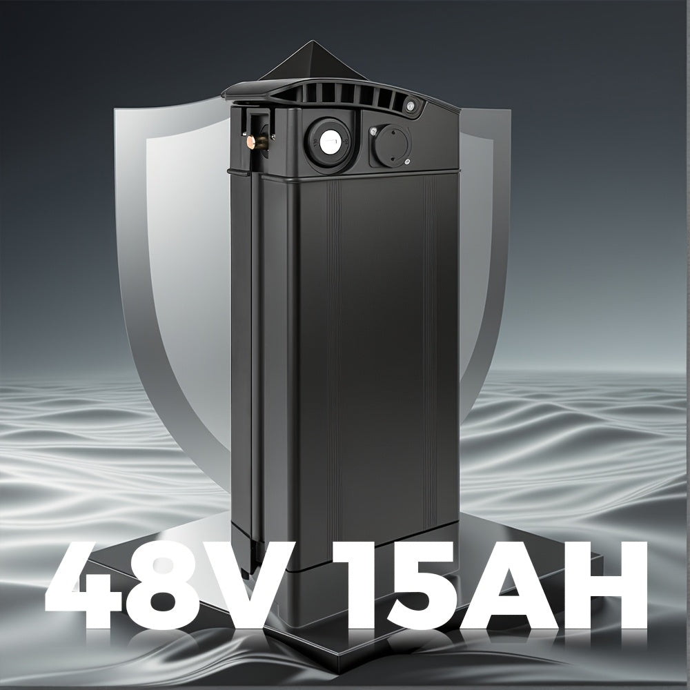 48V 15Ah E-Bike Lithium Battery Pack - Up to 40KM Range - Compatible with 250W 500W 750W Motors - Includes Charger Battery Base & Slide Kit - Electric Bicycle Battery for GS5 GE5 GS3 Models