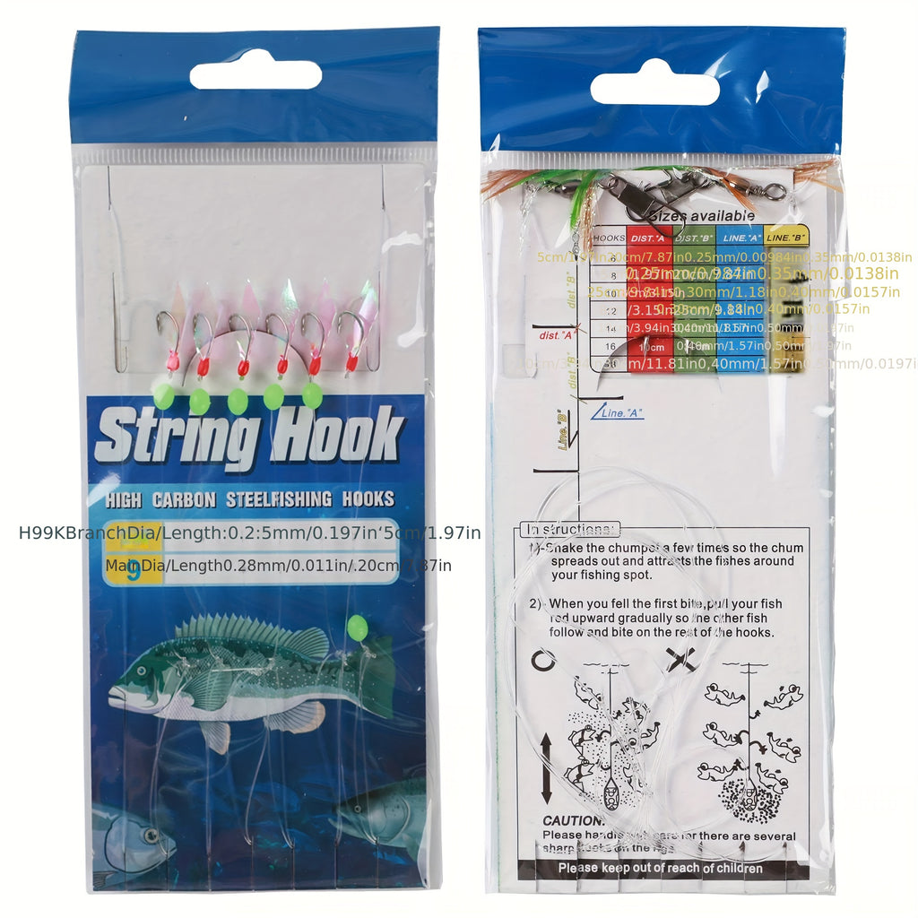 Fishing Rigs Set 22 Pack – Flasher Lure Bait Rigs with Glow Beads & High Carbon Hooks Complete Tackle Kit for Freshwater Saltwater Bass Trout Walleye Salmon Fishing