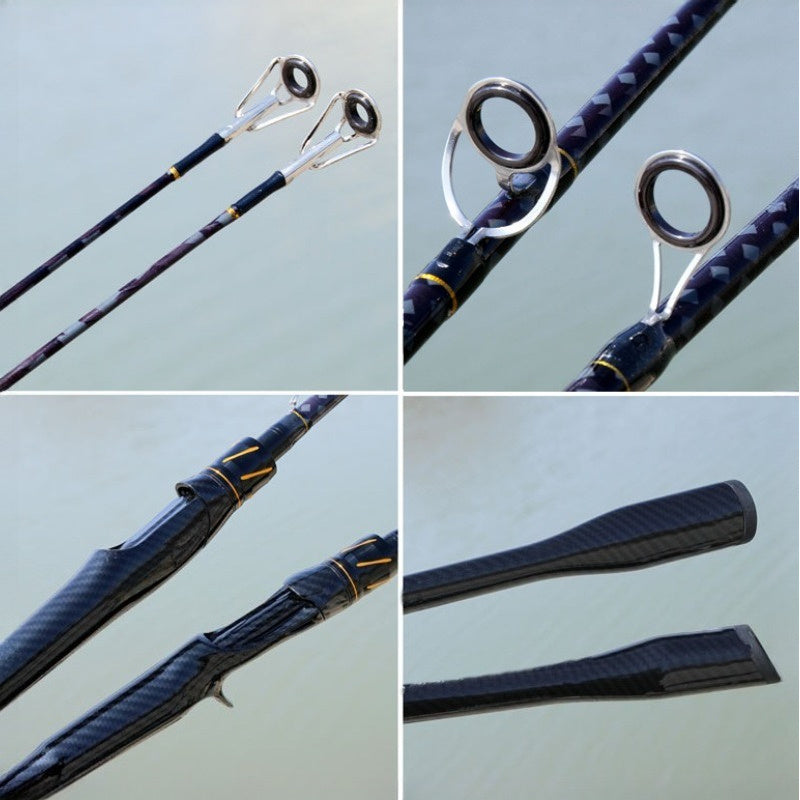 Ultralight Carbon Fiber Fishing Rod Casting Spinning – Sensitive Tip EVA Grip Pole for Bass Trout Freshwater Saltwater – 165/180/210cm Fishing Gift for Men