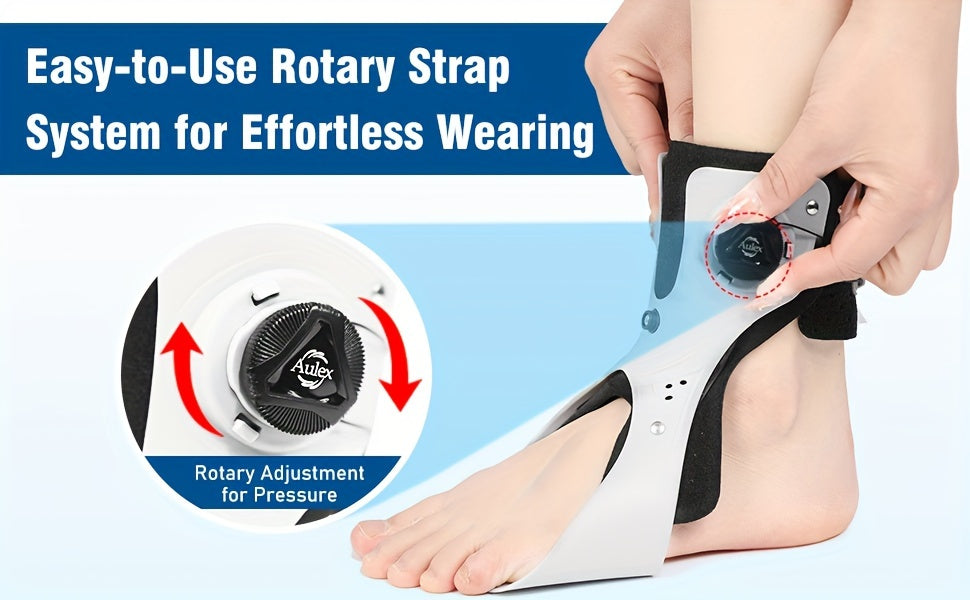 Foot Drop Corrector Brace with Airbag Support Breathable Ankle Brace BOA Strap Lace-Up Closure Triangle Support for Daily Wear Recovery Walking Left or Right Foot S-XXL