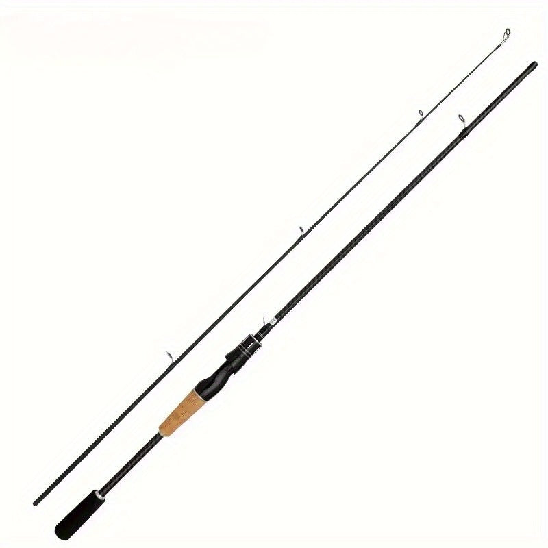 Carbon Fiber Lure Fishing Rod 180cm (70.86") – Lightweight M-Power Two-Section Spinning Rod with Wooden Handle, Universal Freshwater & Saltwater Casting Rod for Bass Trout