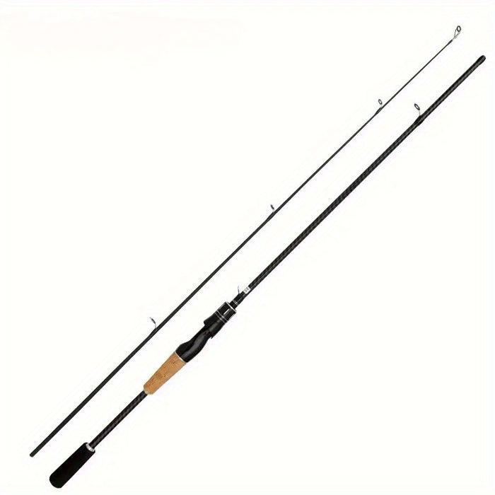 Carbon Fiber Lure Fishing Rod 180cm (70.86") – Lightweight M-Power Two-Section Spinning Rod with Wooden Handle, Universal Freshwater & Saltwater Casting Rod for Bass Trout