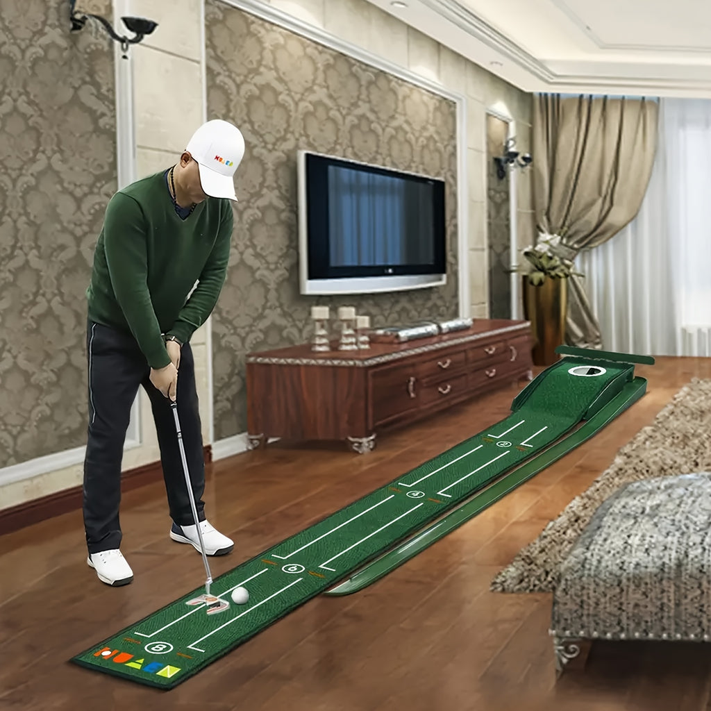 Indoor Golf Putting Mat with Automatic Ball Return and Post-Hole Collection System Practice Putting Green for Home Office Outdoor Use Improve Putting Skills Gift for Golf Lovers