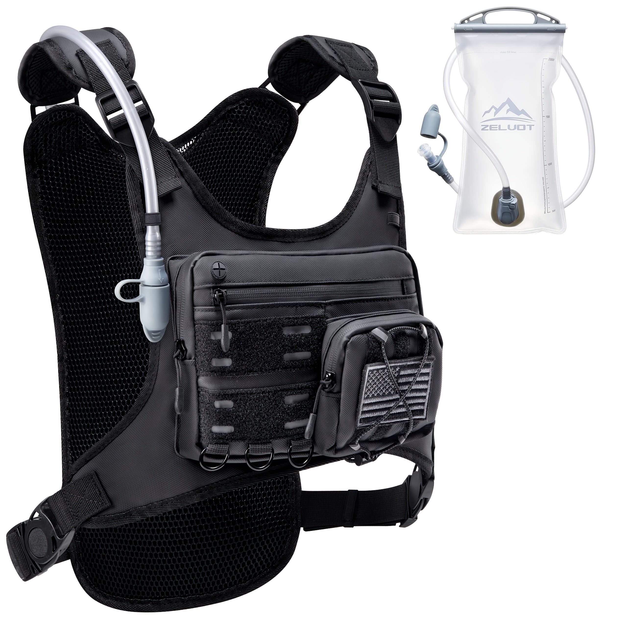 Running Hydration Vest with 3L Water Bladder – Lightweight Adjustable Chest Pack, Reflective Gear Holder for Men & Women, Trail Running, Hiking & Marathon, 7 Colors