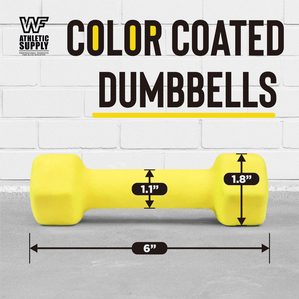 Neoprene Hex Dumbbells Pair Color-Coded Cast Iron Non-Slip Hand Weights for Women Men Strength Training Home Gym Workout 2LB 5LB 8LB 12LB 15LB Anti-Roll