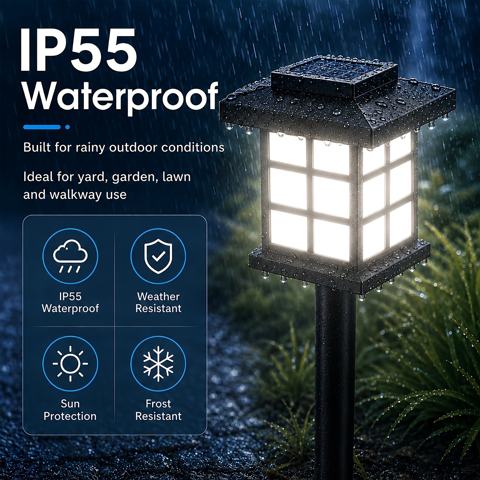 Solar Pathway Lights Outdoor IP55 Waterproof LED 10-Hour Runtime – Garden Driveway Landscape Stake Lights Auto Dusk-to-Dawn – Warm White & Color-Changing – 6 12 24 Pack