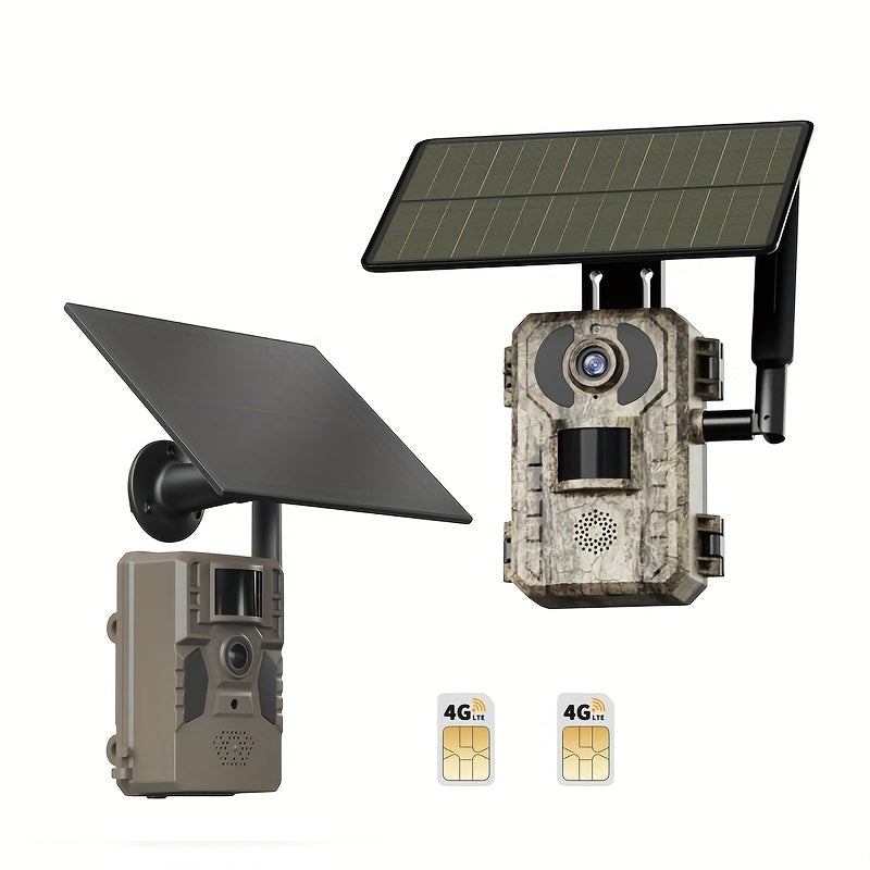 4G Trail Camera Wireless Outdoor – 2K 1440p Solar Security Camera, No-Glow Night Vision 75ft, 0.2s Trigger, Built-In SIM, No WiFi Needed | 1, 2 & 4-Pack Options