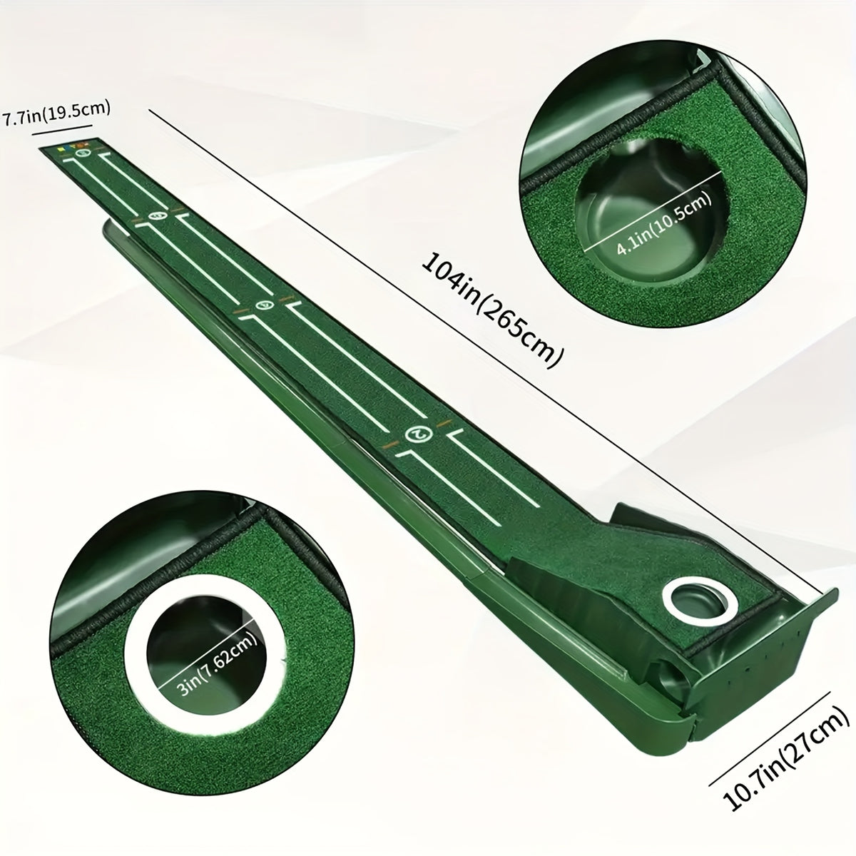 Indoor Golf Putting Mat with Automatic Ball Return and Post-Hole Collection System Practice Putting Green for Home Office Outdoor Use Improve Putting Skills Gift for Golf Lovers