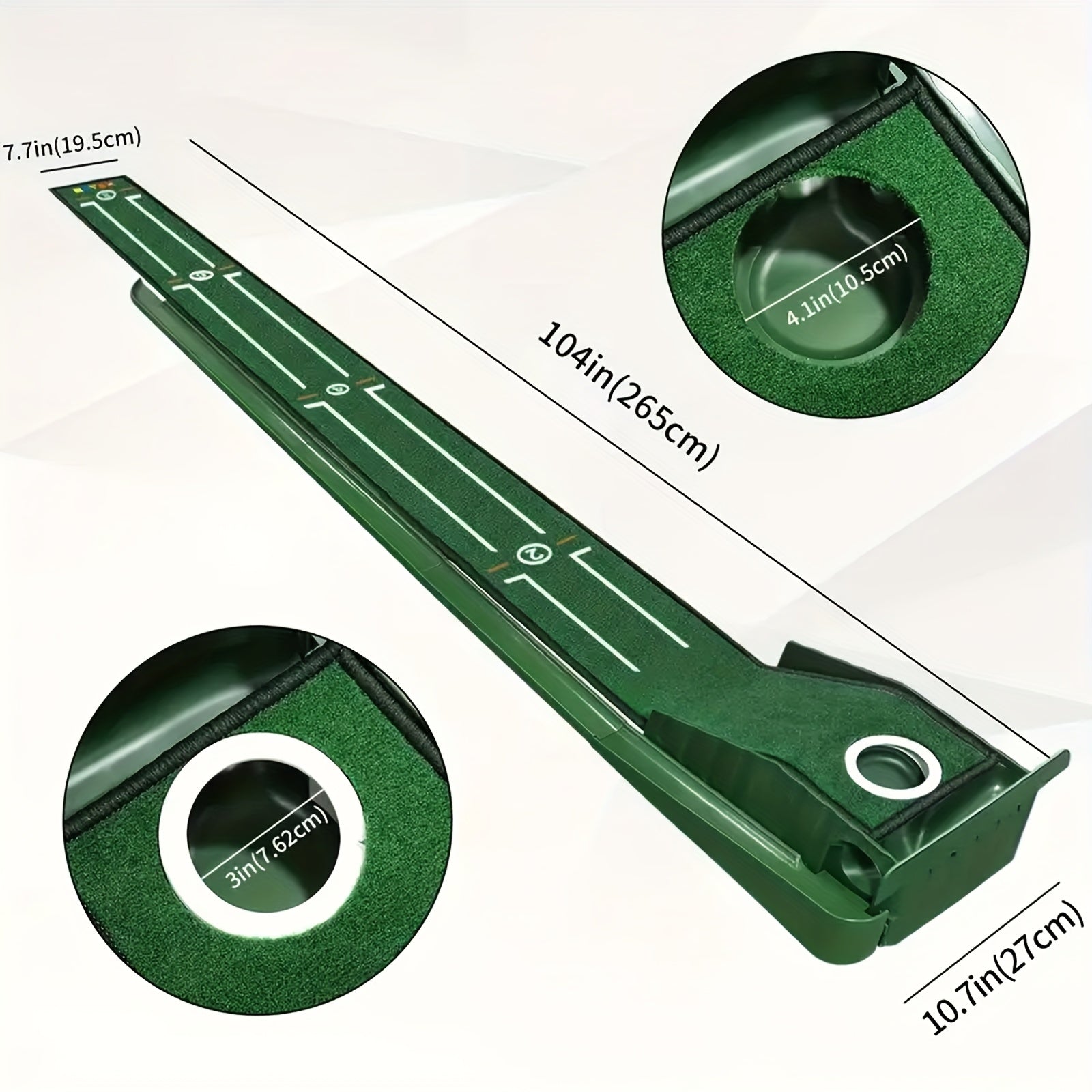 Indoor Golf Putting Mat with Automatic Ball Return and Post-Hole Collection System Practice Putting Green for Home Office Outdoor Use Improve Putting Skills Gift for Golf Lovers