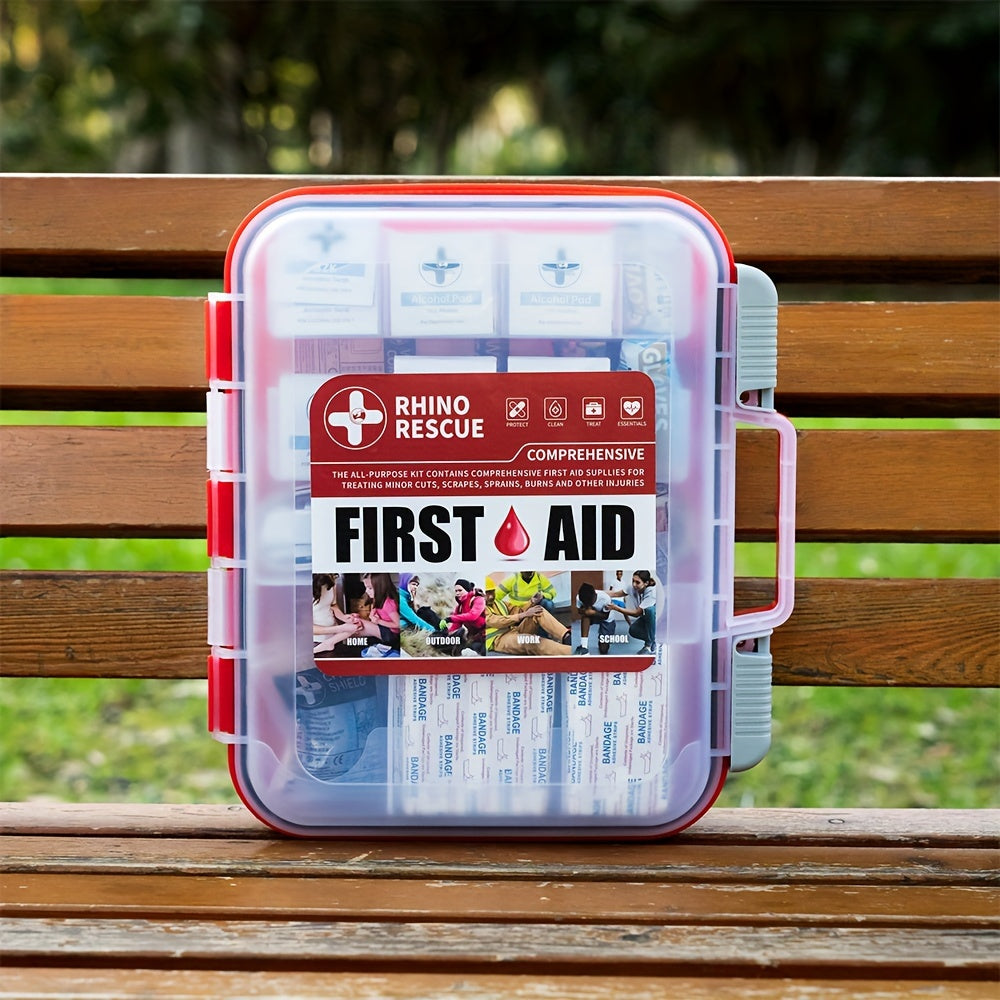 OSHA All-Purpose First Aid Kit – Professional Medical Supplies for Home Office Outdoor Emergency Business, Bandages Gauze Burn Gel Cold Pack Gloves Included