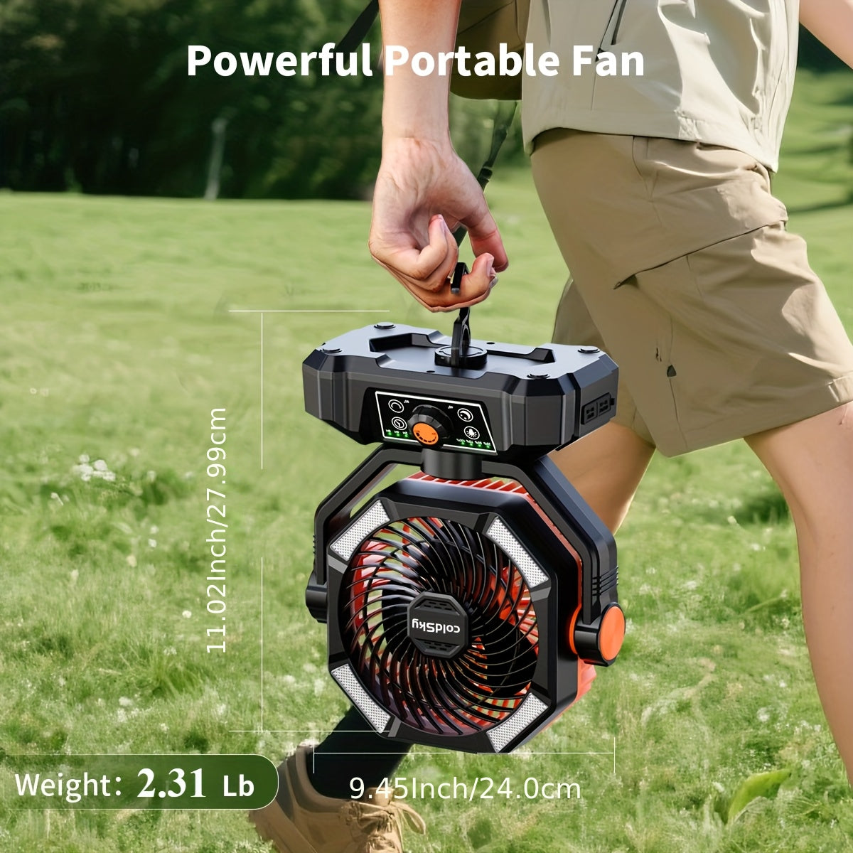 Camping Fan with 20000mAh Battery – 8-Speed Portable Tent Fan, USB Rechargeable, Enhanced Motor, Outdoor Travel Hiking