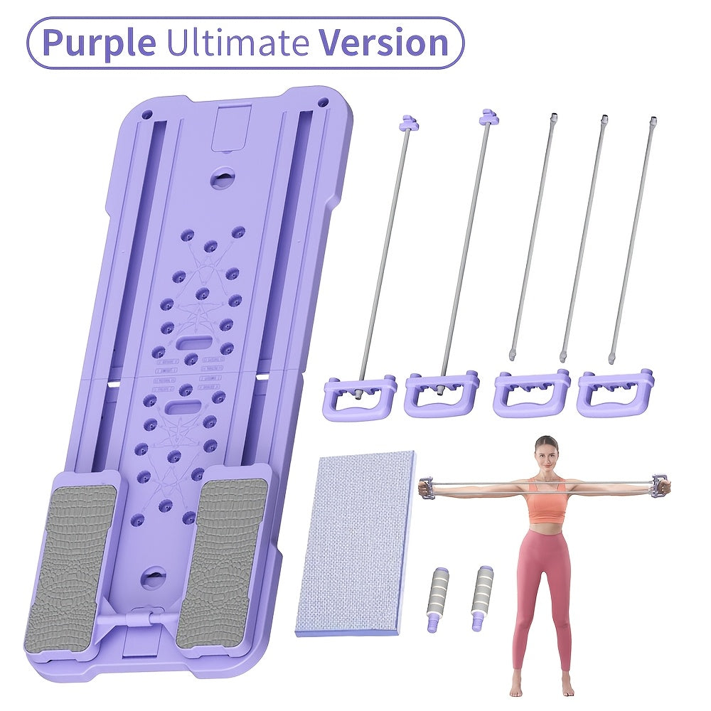 9-in-1 Portable Pilates Reformer Board – Multifunctional Ab Wheel Push-Up Exercise Equipment for Home Gym Full Body Core Training Muscle Toning, Gift for Her Him