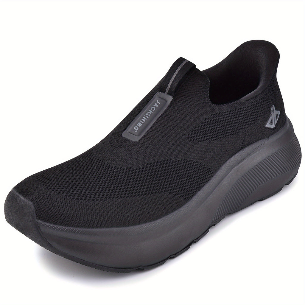 Mens Slip-In Hands Free Sneakers – Wide Toe Box, Arch Support, Orthopedic Walking Shoes with Zero Drop Sole & Metatarsal Pads, US 8-13