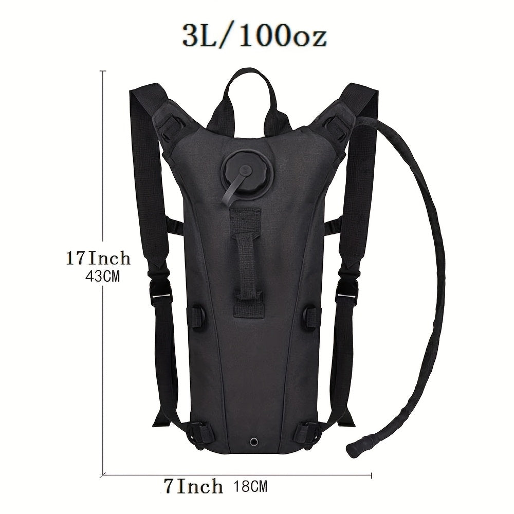 Hydration Backpack with 101oz Water Bladder – Lightweight Tactical Water Bag, Adjustable Straps for Hiking, Biking, Running & Climbing, Black & Green
