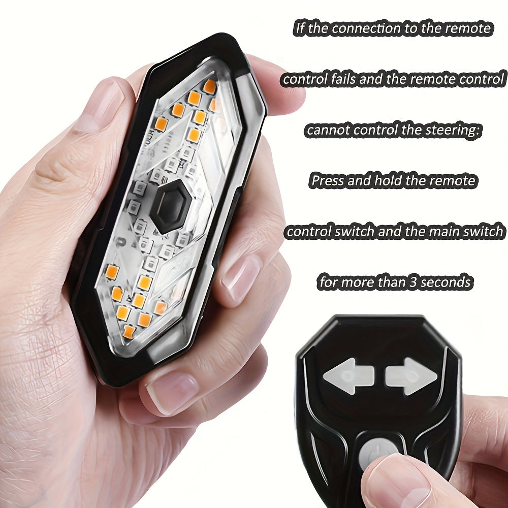 Bike Tail Light with Turn Signals & Wireless Remote – USB Rechargeable 120 Lumen LED Rear Safety Light for Road Mountain Cycling Adults Kids Men Women
